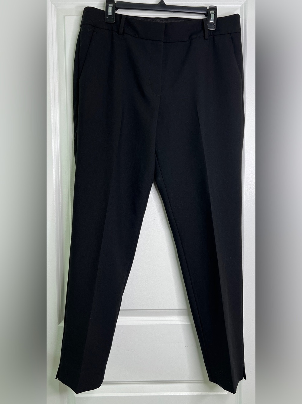 Talbots Black Hampshire Ankle Pants Size 12 Mid Rise Stretch Professional